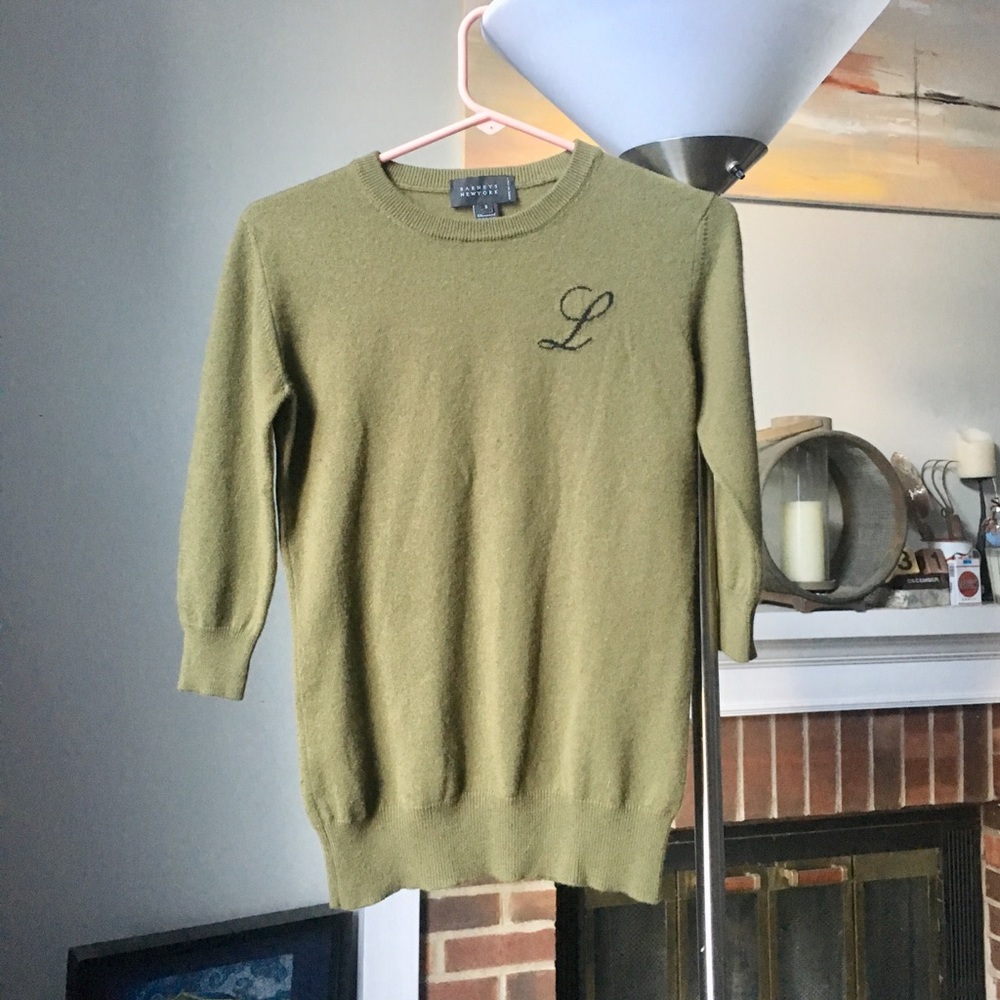 L monogram cashmere sweater from Barneys New York